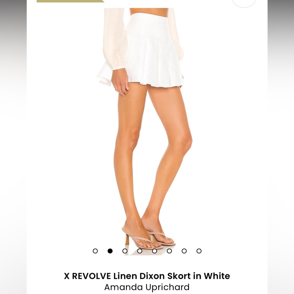 Amanda Uprichard White Pleated Skort